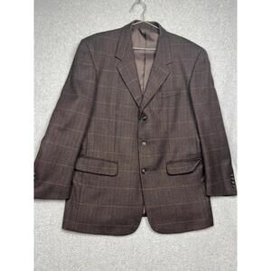 Calvin America HerringboneTweed Lambswool Cashmere Sport Jacket Blazer Mens 44R